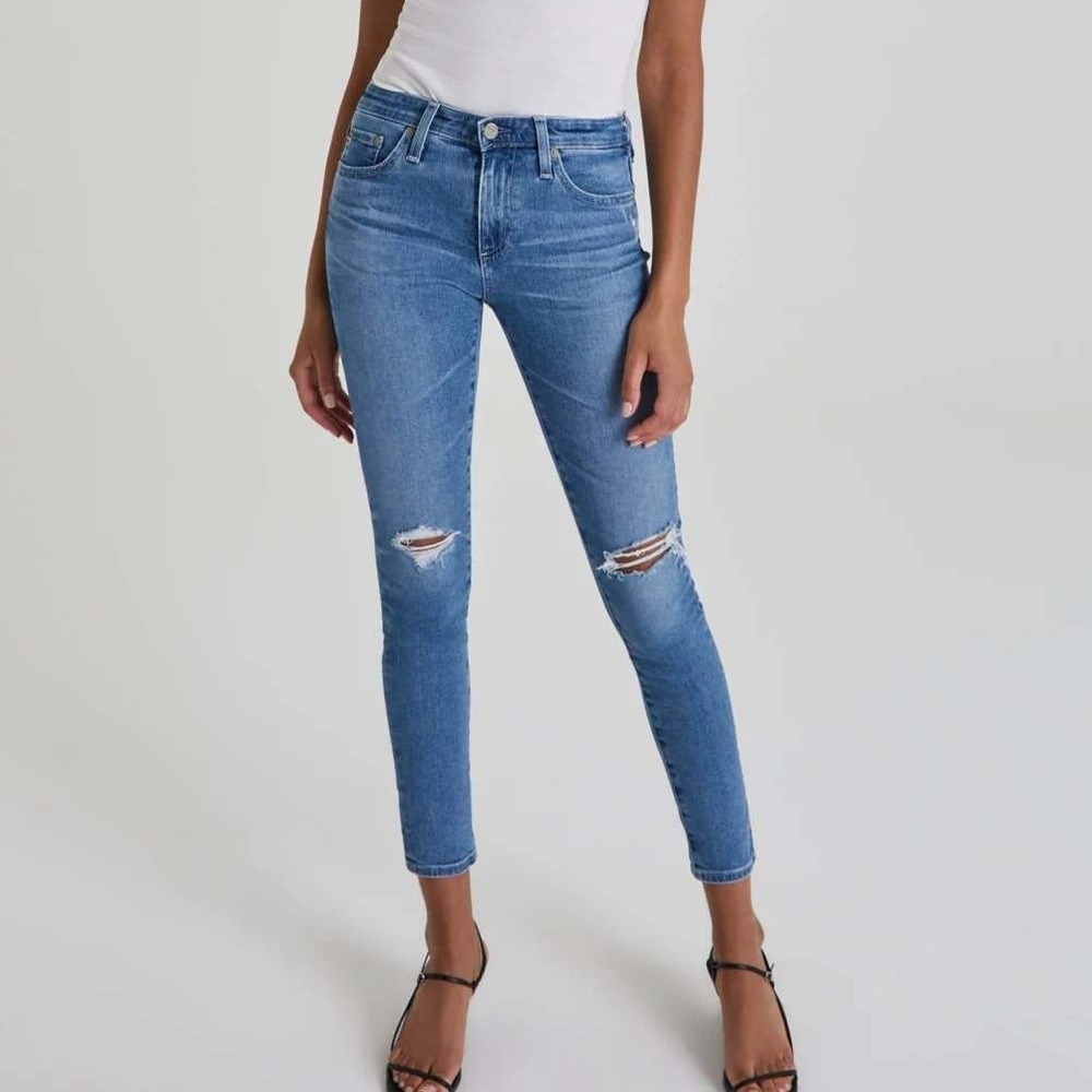 Adriano Goldschmied AG-ED Legging Ankle Super Skinny Blue Denim Jeans Womens 29R
